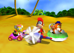 Diddy Kong Racing characters; Pipsy, Diddy and Timber